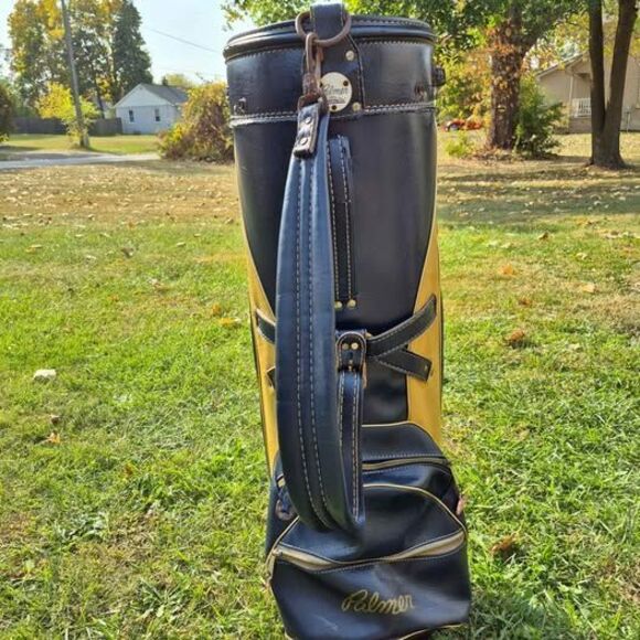 Vintage Arnold Palmer Leather 6-Way Cart Bag w/ Carry Strap - Picture 9 of 9
